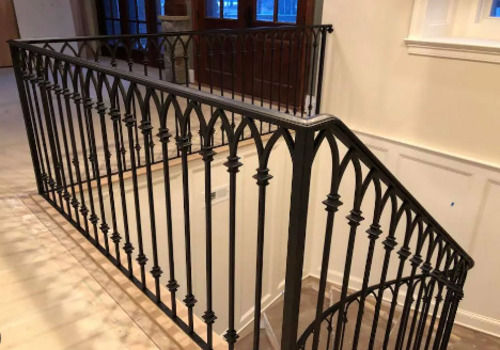 Black 5.5X3 Foot Rust Proof Powder Coated Welded Iron Railing