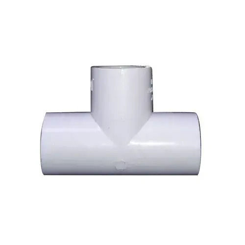 White 5 Inch 3 Mm Thick Poly Vinyl Chloride Tee For Plumbing Pipe Use 