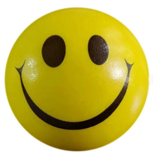 Yellow And Black 5 Inches Round Soft Polyurethane Stress Ball