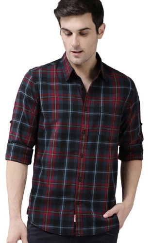 Button Closure Full Sleeves Anti Wrinkle Check Print Casual Shirt For Men Age Group: 18 To 35