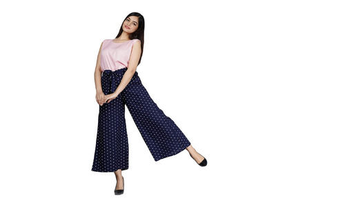 Casual Wear Skin Friendly Regular Fit Breathable Printed Ladies Palazzo Pants 