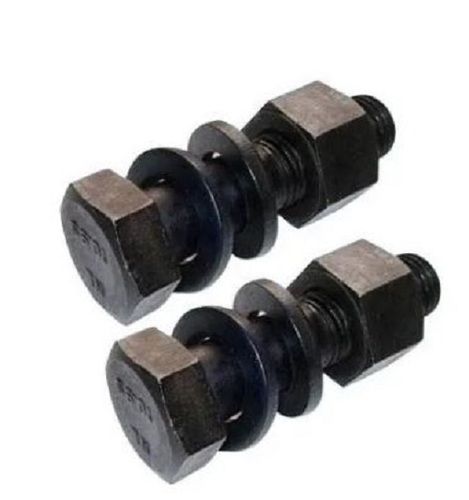 Black Mild Steel Powder Coated Hot Forged Bolt And Nut For Hardware Fitting