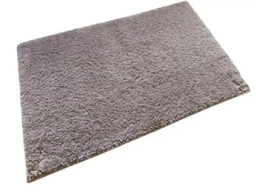 Grey Plain Modern Anti Slip Square Antibacterial Hand Washable Polyester Rugs