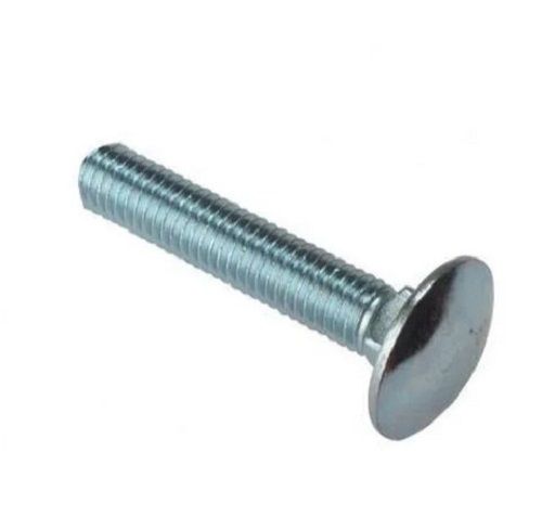 Silver Polished Round Head Mild Steel Bolts