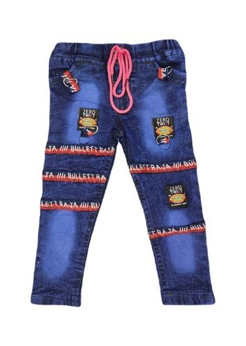 Blue Slim Fit And Comfortable Plain Dyed Denim Fashion Jeans For Boys