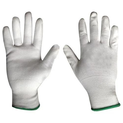 White Water Resistant Full Fingered Plain Pu Coated Gloves For Industrial Use 