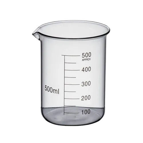 Transparent 500 Milliliter Capacity 250 Gram Glass Laboratory Beaker 