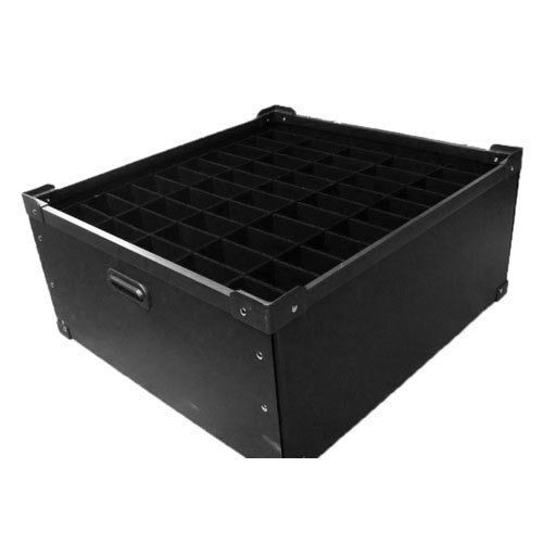 Black 600X400X120 Mm Rectangular Polypropylene Conductive Corrugated Box