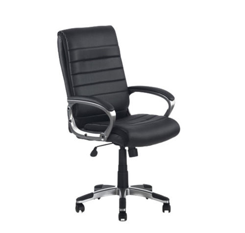 65x64x114 Cm Polished Finish Stainless Steel Legs Leatherette Executive Office Chair