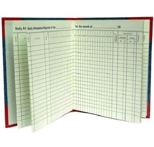 A4 Hard Bound Rectangular Paper Daily Attendance Register