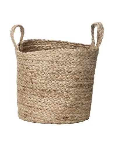 Brown Eco Friendly Non Toxic Lightweight Moisture Proof Durable Round Jute Basket