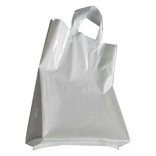 White Lightweight And Flexiloop Handle Plain Hdpe Bag For Shopping 