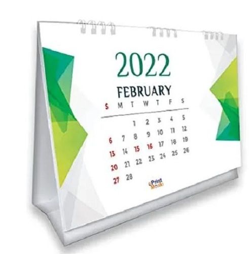 Printed 15 Inch Long Recycled Paper Table Calendar For Home