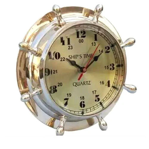 Golden Rust Proof High Strength Round Finished Surface Brass Wall Clock