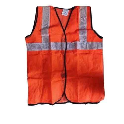 V Neck Plain Sleeveless Style Unisex Polyester Reflective Safety Jacket