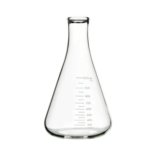 1000 Milliliter Transparent Glass Conical Flask For Laboratory Purpose Dimension(L*W*H): 6X6X11 Inch (In)