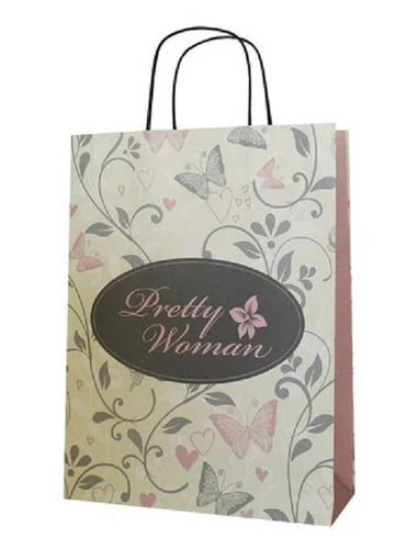 Multicolor 20X10 Inch Rectangular Kraft Printed Paper Bags For Carry Clothes