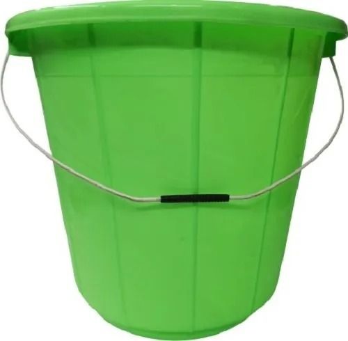 Green 360X360X390 Mm 20 Liter Round Polished Finish Plastic Bucket