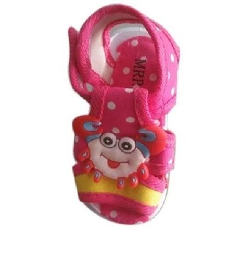 Fabric Comfortable Pcu Sole Pink Printed Flip Flop Baby Slipper