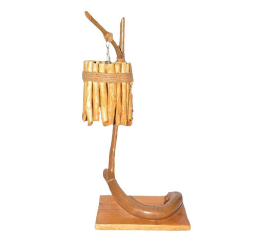 Brown Modern Art And Polished Decorative Solid Wood Lamps