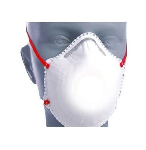 White And Red Plain Plastic Industrial Safety Mask With Earloop