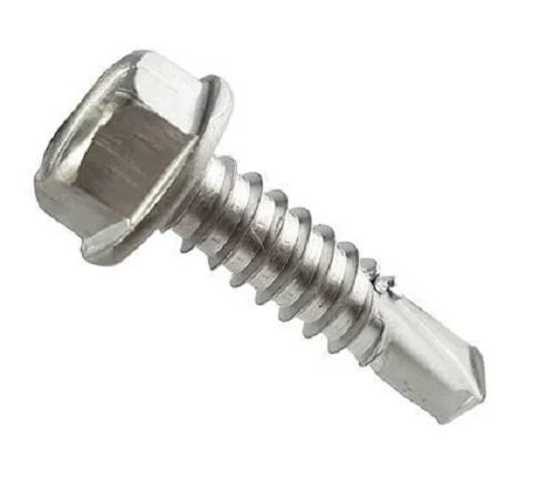 Silver Polished Stainless Steel Hex Head Self Drilling Screw