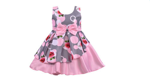 Printed Modern Polyester Sleeveless Baby Frock Age Group: 16