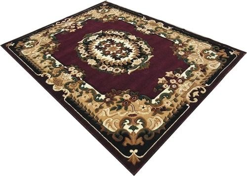 1.5 Inch Thick Rectangular Non Slip Embroidered Acrylic Carpet Easy To Clean