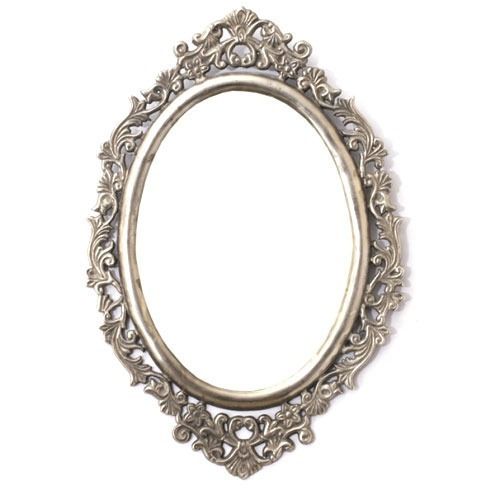 12X12 Inches Wall Mounted Decorative Oval Brass Mirror Frame Application: Home