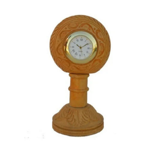 25 Cm Round Wooden Table Clock For Home Use