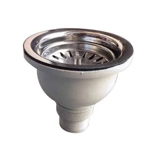 Silver 3 Inch Round Corrosion Resistant Stainless Steel Sink Waste Coupling