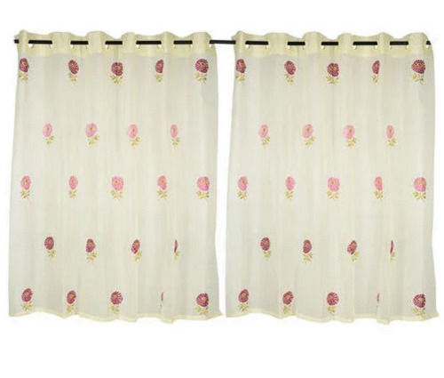 Multi 7X3 Feet Printed Plain Cotton Curtain For Bed Room 