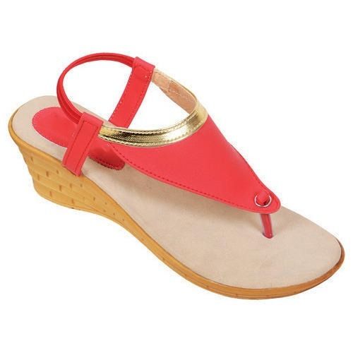 Fancy Non Slip Pvc And Leather Casual Wear Sandals For Ladies Heel Size: Low Heal