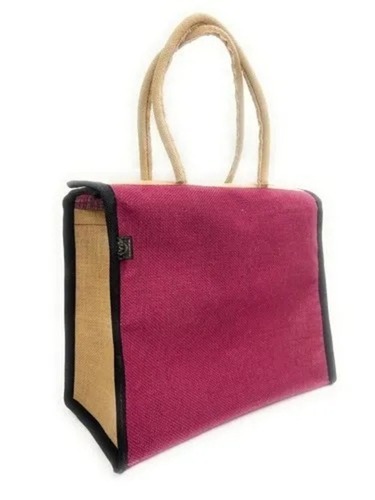 Nature Friendly Multicolor Plain And Zipper Top Matte Jute Carry Bags