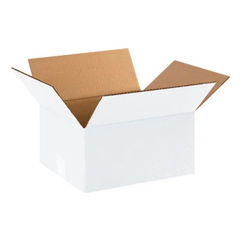 White Rectangular Matte Lamination Finish Plain Corrugated Industrial Packaging Box 