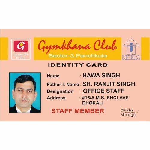 Rectangular Shape Plastic Id Card For Office And School Use Good