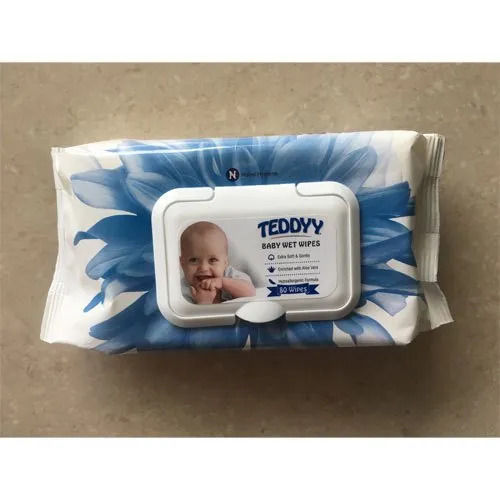 Teddyy Baby Cotton Wet Wipes For Newly Born Babies, 80 Wipes In A Packet