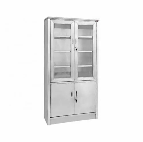 900 X 450 X 1800 Inch Rectangular Double Door Stainless Steel Cupboard