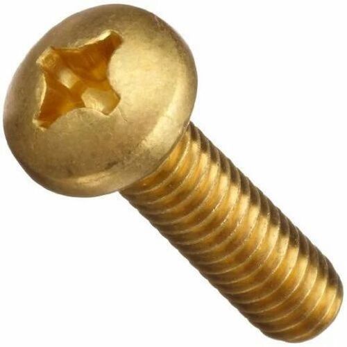 Golden Round Head Corrosion Resistant Polished Finish Brass 1.5 Inches Machine Screw