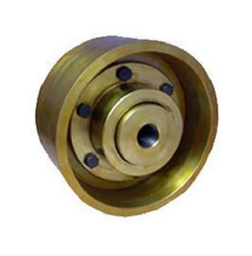 Golden 15 Inches Round Cast Steel Brake Drum Coupling For Eot Crane Use