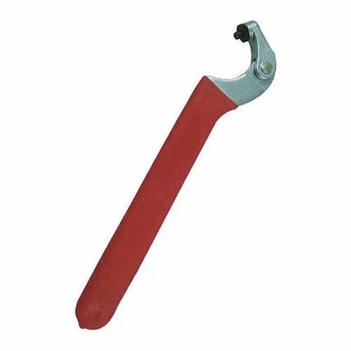 Silver And Red 299 Grams Chrome Finished Carbon Steel Adjustable Wrench