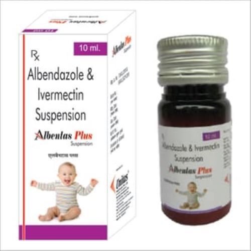 Albendazole & Ivermectin Oral Suspension - 10ml Liquid, Erythrosine Appearance, Allopathic Medicine Grade, For Tapeworm Infections Treatment