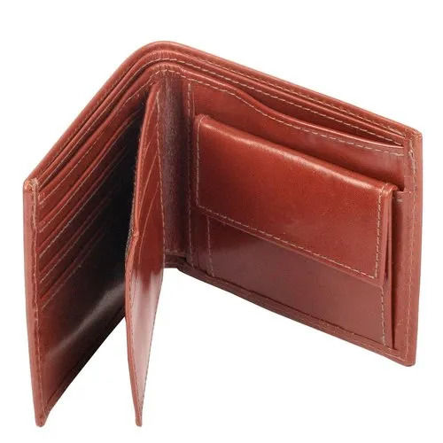 Mens Shiny Look Brown Leather Wallet For Cash, Id Proof And Keeping Credit Card