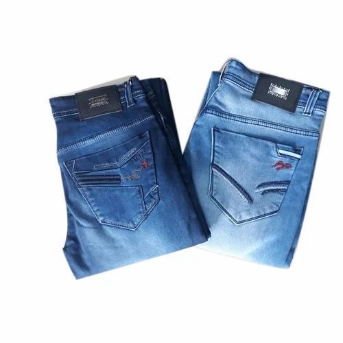 Set Of 2 Piece Casual Mens Stretchable Blue Denim Jeans