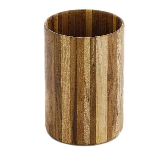 Polish Finished 4 Mm Thick 8 Inch Circular Solid Wooden Tumbler For Domestic Use 