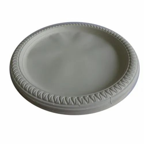 White 10 Inch Circular Biodegradable Plain Plate