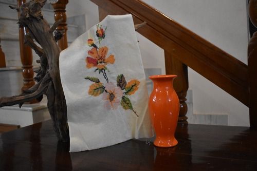 White 100% Organic Cotton Based Hand Embroidered Towels