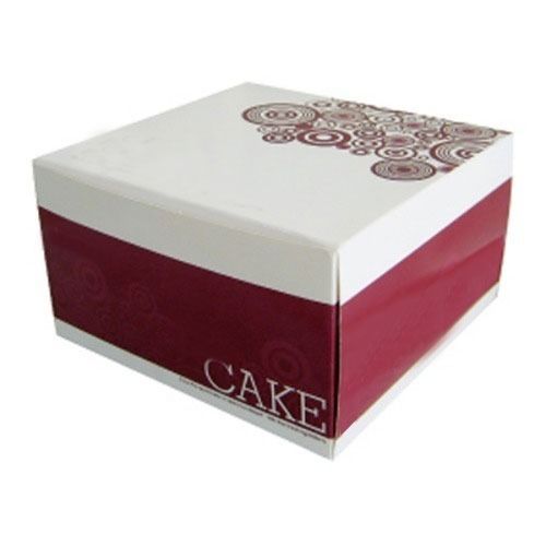 White 14X14X7 Inches Glossy Finished Square Paper Printed Cake Box