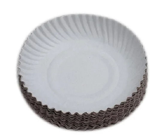 7 Inch Round Plain Disposable Paper Plates, 50 Pieces Set