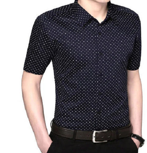 Cotton Printed Button Down Collar Half Sleeve Shirt For Mens